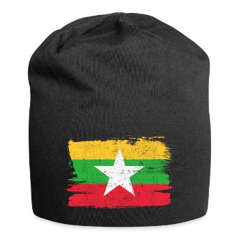 Myanmar Burma Flag Flag Peace Vintage - Jersey Beanie - black - Front