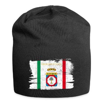 Apulien Region Italien Flagge Flagge Frieden Vintage - Jersey-Beanie - Schwarz - Vorne