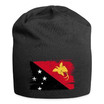 Papouasie-Nouvelle-Guinée drapeau drapeau paix Vintage - Bonnet en jersey - noir - Devant