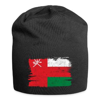 Oman Flagge Flagge Frieden Vintage - Jersey-Beanie - Schwarz - Vorne