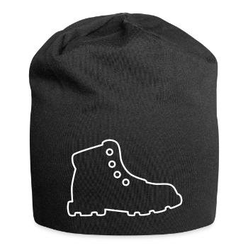 Hiking shoe - white contour - Jersey Beanie - black - Front