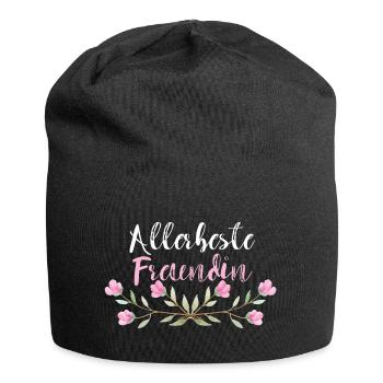 Girlfriend girlfriends best best partner shirt - Jersey Beanie - black - Front
