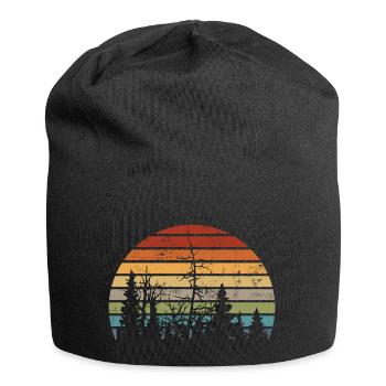Retrocolor - Natur - Bäume - Wald - Vintage Logo - Jersey Beanie - black - Front