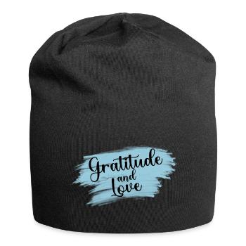 Gratitude et amour, gratitude et amour - Bonnet en jersey - noir - Devant