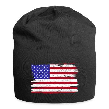 USA Amerika Flagge Flagge Frieden Vintage - Jersey-Beanie - Schwarz - Vorne