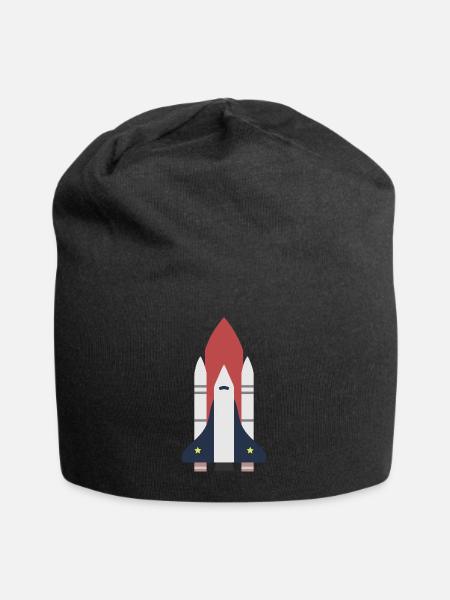 Rakete Weltraum Geschenk Idee - Jersey-Beanie - Schwarz