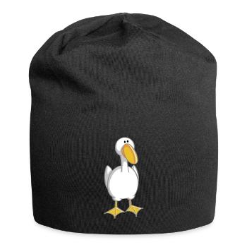 Kleine Gans - Erpel - Ente - Entchen - Gänse - Jersey-Beanie - Schwarz - Vorne
