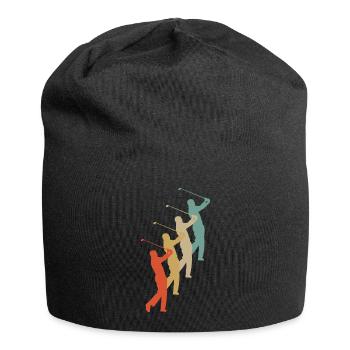 Retro Vintage Style Golf Golfer Golfspieler - Jersey-Beanie - Schwarz - Vorne