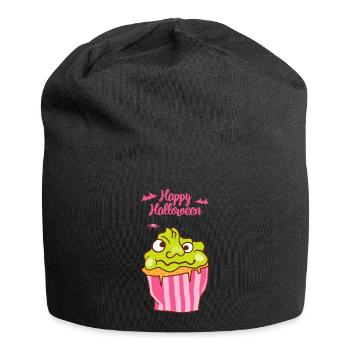 Halloween Cupcake Muffin Kuchen Backen Süßigkeiten - Jersey-Beanie - Schwarz - Vorne