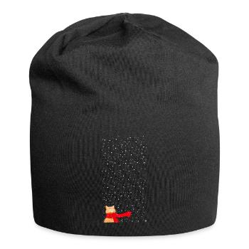 Schneekatze getigert (lang) - Jersey-Beanie - Schwarz - Vorne