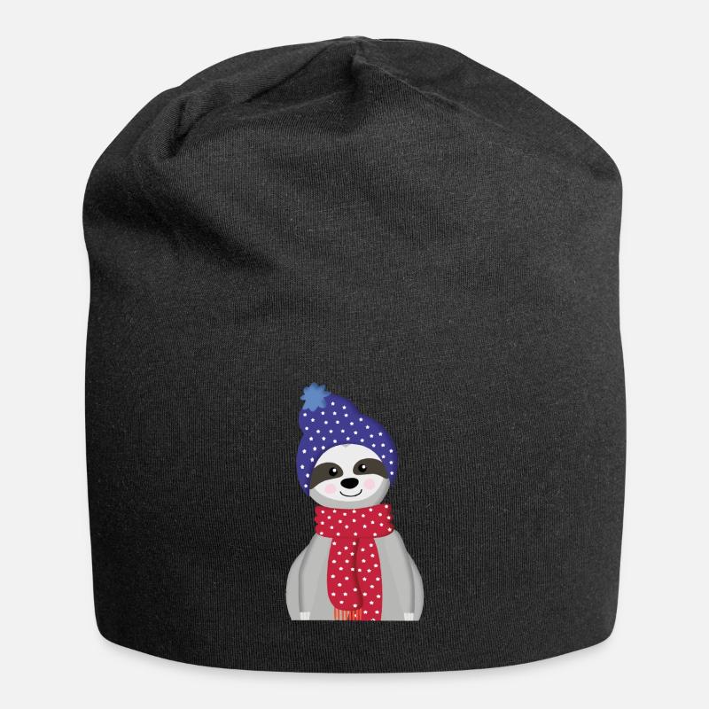 Winter Sloth - Bonnet en jersey - noir