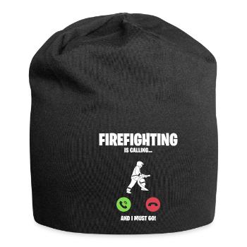 Feuerwehr ruft an ich muss los - Jersey-Beanie - Schwarz - Vorne