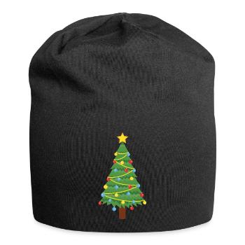 Weihnachtsbaum - Jersey-Beanie - Schwarz - Vorne