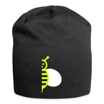 Half of a bee with a wing - Jersey Beanie - black - Front