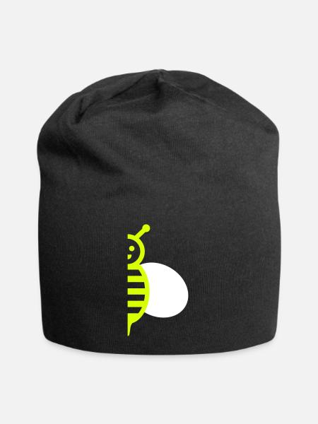 Half of a bee with a wing - Jersey Beanie - black
