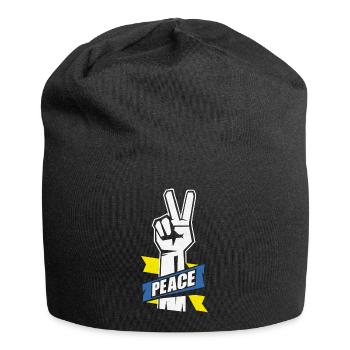Peace Frieden Ukraine Russland Hand Victory Sign - Jersey-Beanie - Schwarz - Vorne