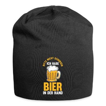 Party Saufspruch Bier - Jersey-Beanie - Schwarz - Vorne