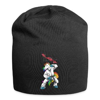 Niedliches Taekwondo Einhorn - Lustige TKD - Jersey-Beanie - Schwarz - Vorne