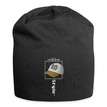 Ich mag Rap und Kappen - Jersey-Beanie - Schwarz - Vorne