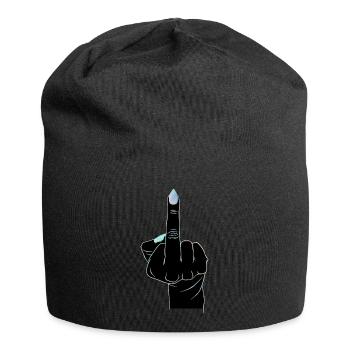 Eingehängter Finger - Jersey-Beanie - Schwarz - Vorne
