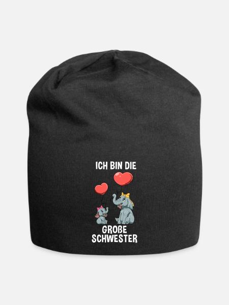 Elefanten Große Schwester - Ich bin der große - Jersey-Beanie - Schwarz