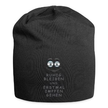 Impfen gehen - Jersey-Beanie - Schwarz - Vorne