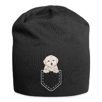 Chien Maltipoo - Bonnet en jersey - noir - Devant