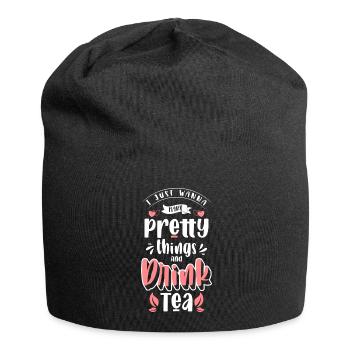Tea Tea Bags Tea Lovers - Jersey Beanie - black - Front