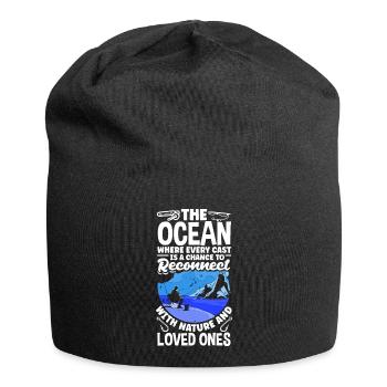 Fishing Dad Father and Son Ocean Father's Day - Jersey-Beanie - Schwarz - Vorne