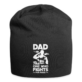Dad The Ine Who Fights For Peace Father's Day - Jersey Beanie - black - Front