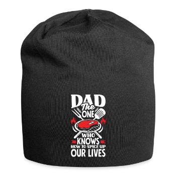 Papa qui sait pimenter nos vies Celui de notre père - Bonnet en jersey - noir - Devant
