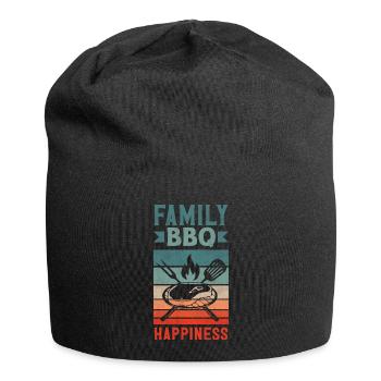Barbecue en famille Bonheur Fête des pères Grill - Bonnet en jersey - noir - Devant