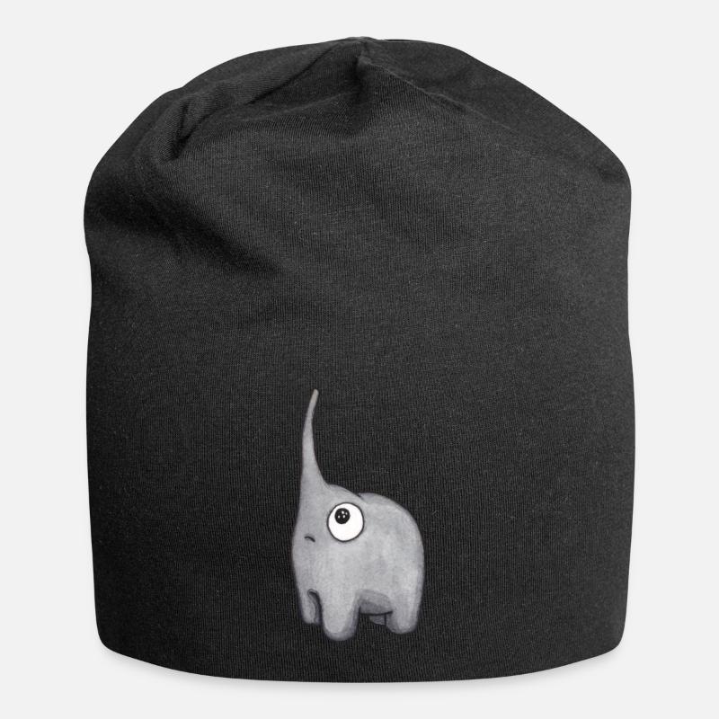 kleiner Elefant - Jersey-Beanie - Schwarz