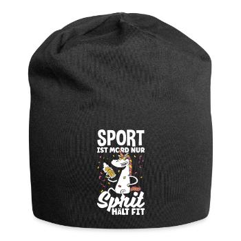 Sport ist Mord nur Sprit hält fit Biertrinker & - Jersey-Beanie - Schwarz - Vorne