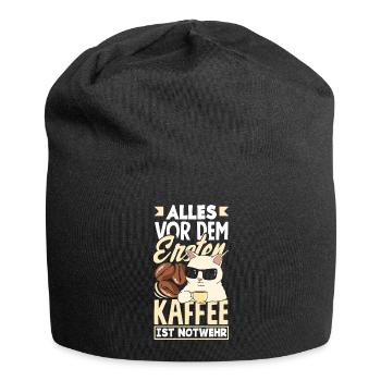 Alles vor dem ersten Kaffee ist Notwehr Lustiges - Jersey-Beanie - Schwarz - Vorne