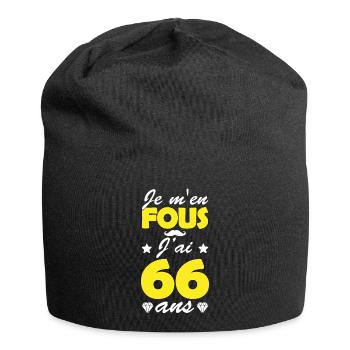 j ai 66 ans / cadeau anniversaire 66 ans - Bonnet en jersey - noir - Devant