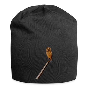 c'est chouette un hibou - Bonnet en jersey - noir - Devant