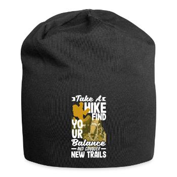 Take a hike, find your balance, and conquer new - Jersey-Beanie - Schwarz - Vorne