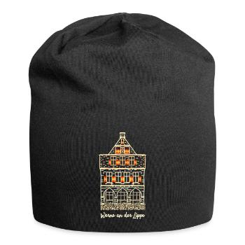Rathaus, Werne an der Lippe, Münsterland - Jersey-Beanie - Schwarz - Vorne