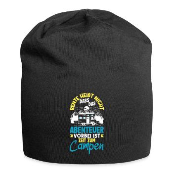 Rente heißt Zeit zum Campen - Jersey-Beanie - Schwarz - Vorne