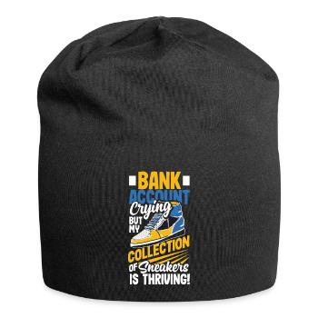 Bank Account Crying, Sneaker Collection Thriving! - Jersey-Beanie - Schwarz - Vorne