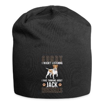 Jack Russell Terrier - Jersey-Beanie - Schwarz - Vorne
