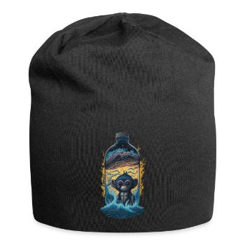 Affe - Jersey-Beanie - Schwarz - Vorne