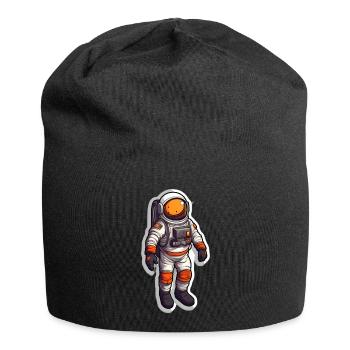 Weltraum-Nähe - Jersey-Beanie - Schwarz - Vorne