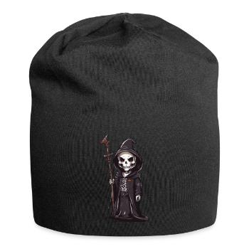 Niedlicher Skelett Magier Halloween Magie - Jersey-Beanie - Schwarz - Vorne