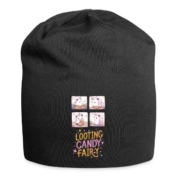 🦄 Cute Unicorn Looting Candy Fairy 🍭 - Jersey Beanie - black - Front