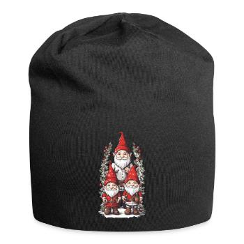 Nordische Gnome Weihnachtszauber mit Elfen Zwergen - Jersey-Beanie - Schwarz - Vorne