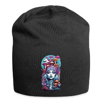 Psychédélique Goa champignon fille Trance Festival Design - Bonnet en jersey - noir - Devant