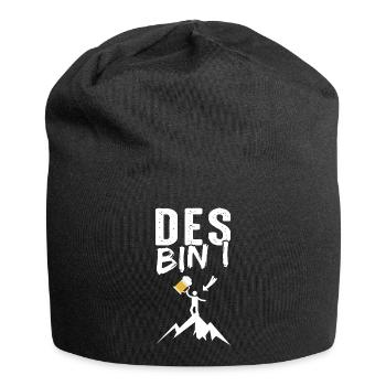 Des Bin I Beer Mountaineer Climbing Nature Mountains Wa - Jersey Beanie - black - Front