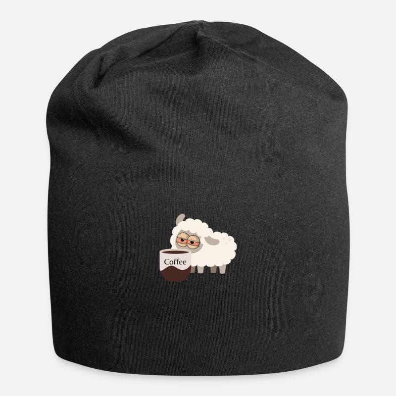 Kaffeeschaf - Jersey-Beanie - Schwarz